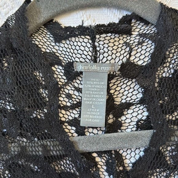 Black lace peplum top - Picture 3 of 5